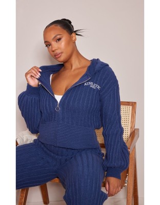 Granatowa dzianinowa bluza (XL)
