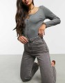 Szare proste jeansy 7/8 (36/36)