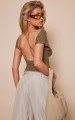 Khaki top odkryte plecy (42)