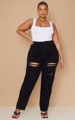 Czarne mom jeans dziury (52)