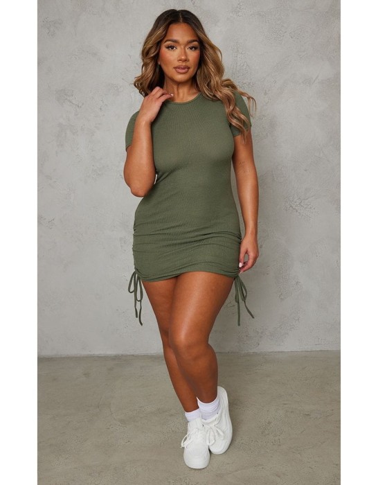 Khaki sukienka mini (38)