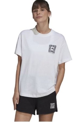 Biały t-shirt nadruk  (XS)