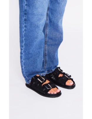 Czarne sandały sprzączki (36)