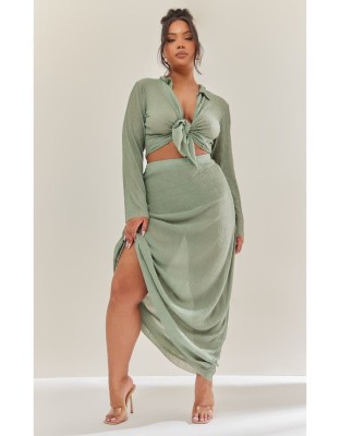Plisowana spódnica maxi (44)