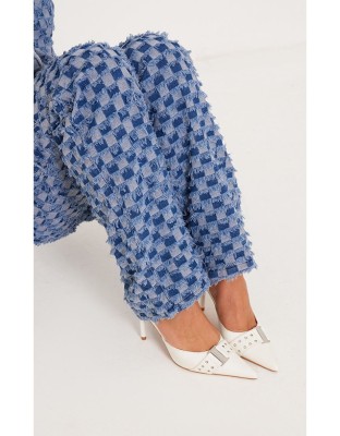 Białe klapki szpilki (39)