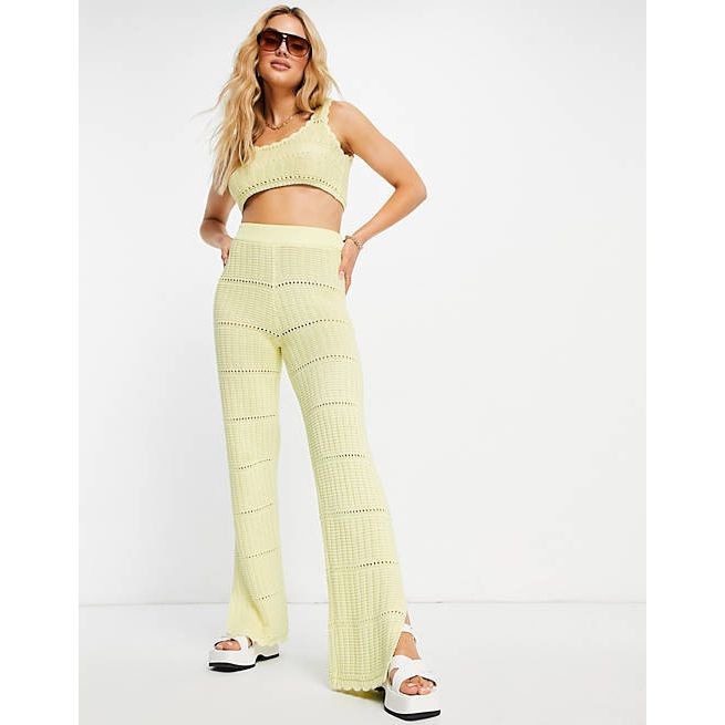 Żółty dzianinowy top (40)