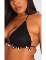 Wiązany czarny top bikini (44)