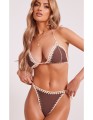 Brązowy dół bikini wiązanie (34)