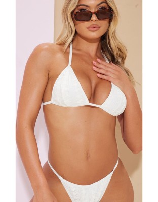 Biały wiązany top bikini (34)