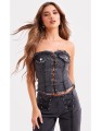 Czarny jeansowy top (44)