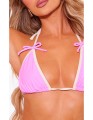 Różowy trójkątny top bikini (40)