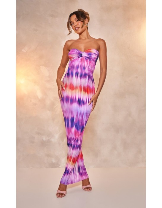 Kolorowa plisowana sukienka (42)