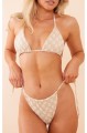 Beżowy top bikini wzór (38)