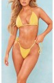 Żółty prążkowany top bikini (38)