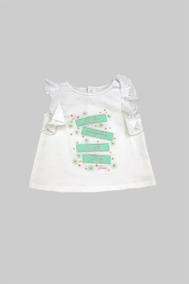 Biały t-shirt nadruk (3-6M)