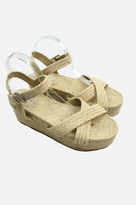 Beżowe sandały espadryle (41)