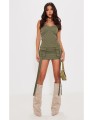 Mini sukienka khaki (40)