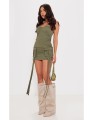 Mini sukienka khaki (40)
