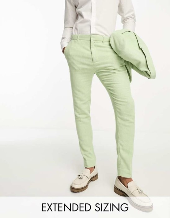 Zielone spodnie skinny wzór (36/32)