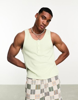 Pistacjowa prążkowana koszulka (L)