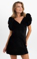 Czarna sukienka bufki (36)