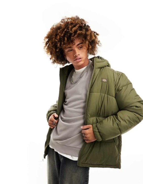 Puchowa kurtka khaki kaptur (XS)