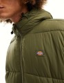 Puchowa kurtka khaki kaptur (XS)