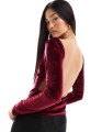 Welurowa bluzka open back (44-46)