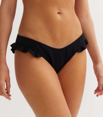 Czarne teksturowane figi kąpielowe (38)