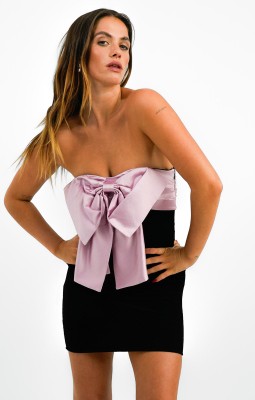 Dwukolorowa sukienka odkryte ramiona (34)