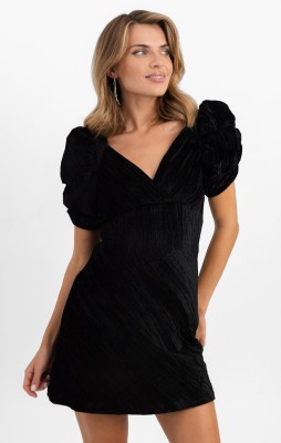 Czarna sukienka bufki (34)