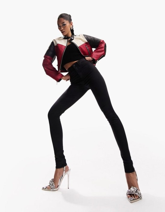 Czarne jeansy wysoki stan (28/30)