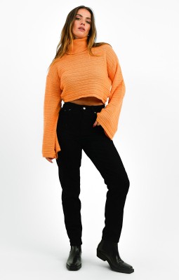 Pomarańczowy sweter golf (L)