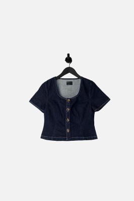 Granatowy jeansowy top (40-42)