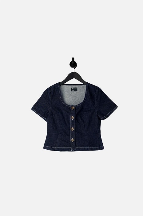 Granatowy jeansowy top (40-42)