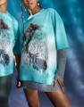 Dwukolorowy t-shirt oversize unisex (M)