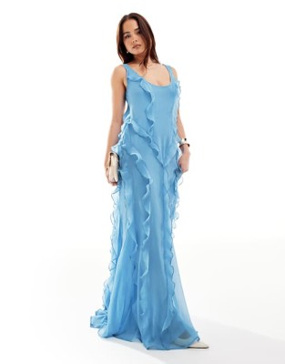 Jasnoniebieska sukienka maxi (36)