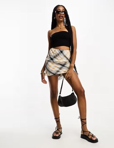 Kolorowa spódnica kratka (36)