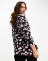 Czarna koszula oversize wzór (36)