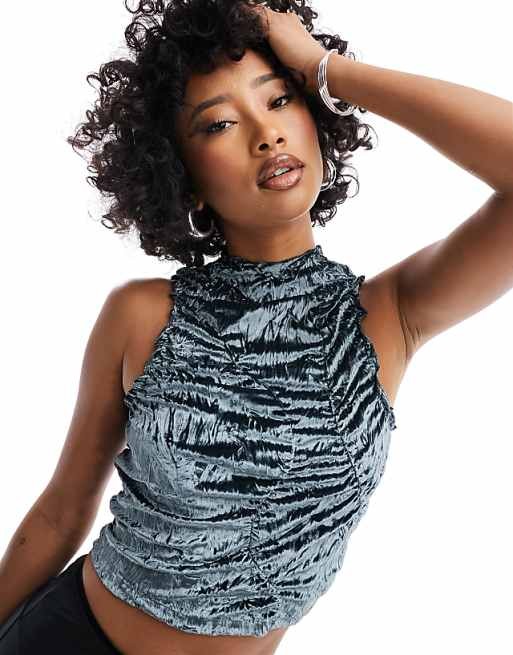 Welurowy top marszczenia (34)