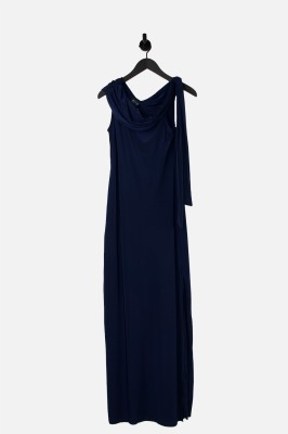 Granatowa sukienka maxi (32-34)