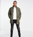 Khaki puchowa kurtka zamek (S)