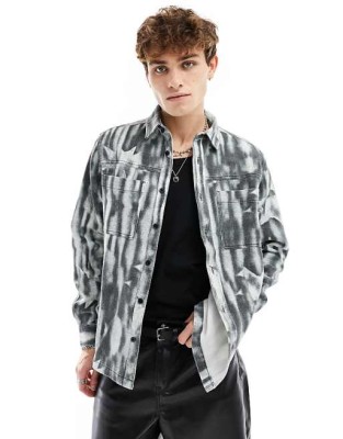 Dwukolorowa koszula guziki (S)