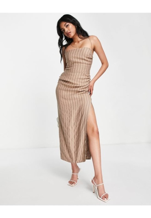 Dwukolorowa sukienka paski (44)