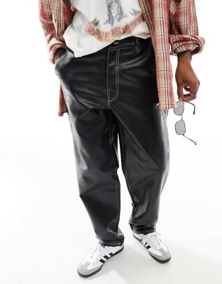 Czarne spodnie imitacja skóry (30/34)