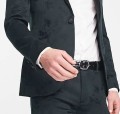 Żakardowe ciemnozielone spodnie (32)