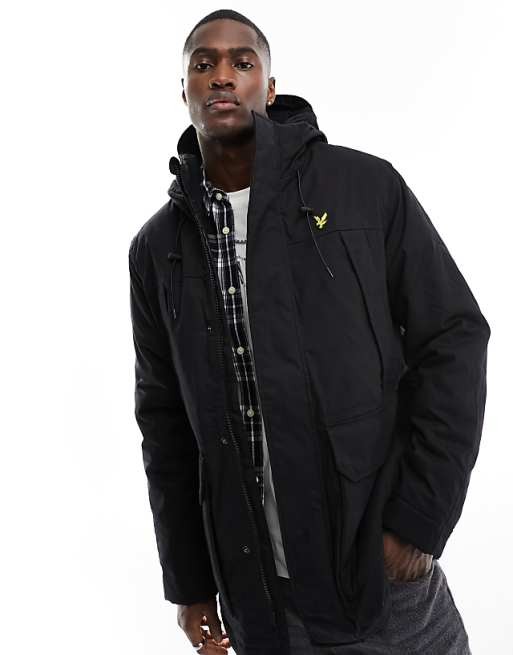 Czarna kurtka parka logo (S)