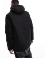 Czarna kurtka parka logo (S)