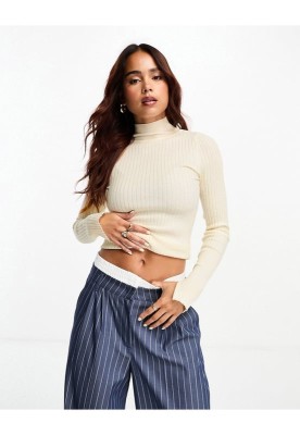 Ecru dzianinowa bluzka (42)