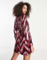 Cekinowa sukienka pasek wzór (XS)